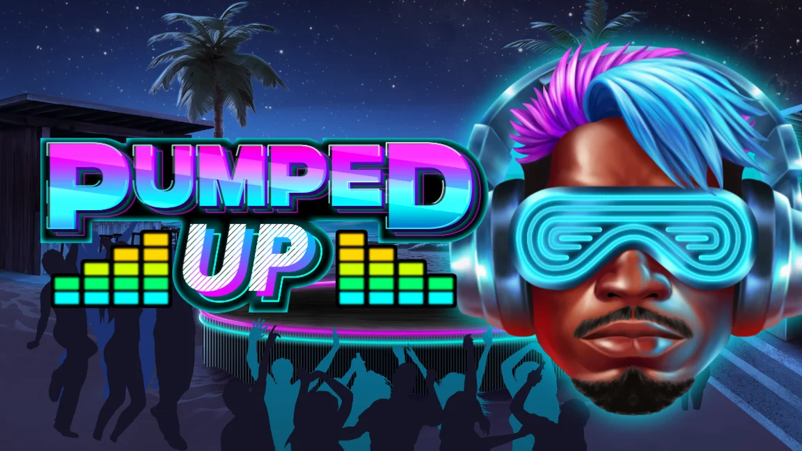 The promotional header for Pumped Up, an online slot game on Betty.ca.