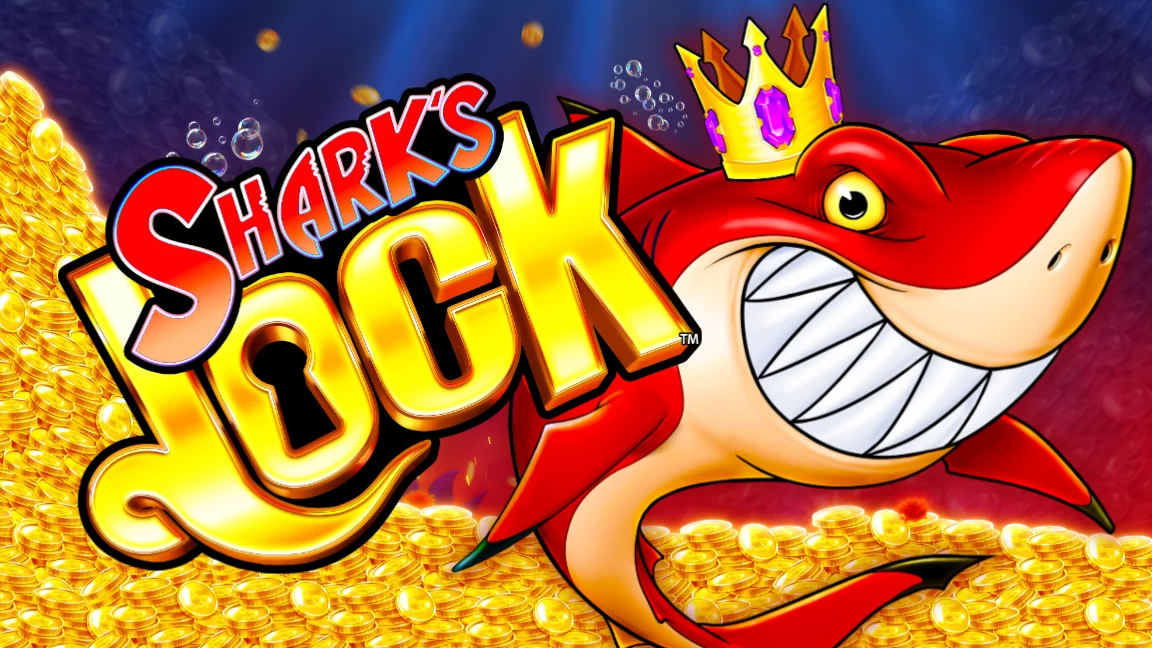 The promotional header for Sharks Lock, an online slot game on Betty.ca.