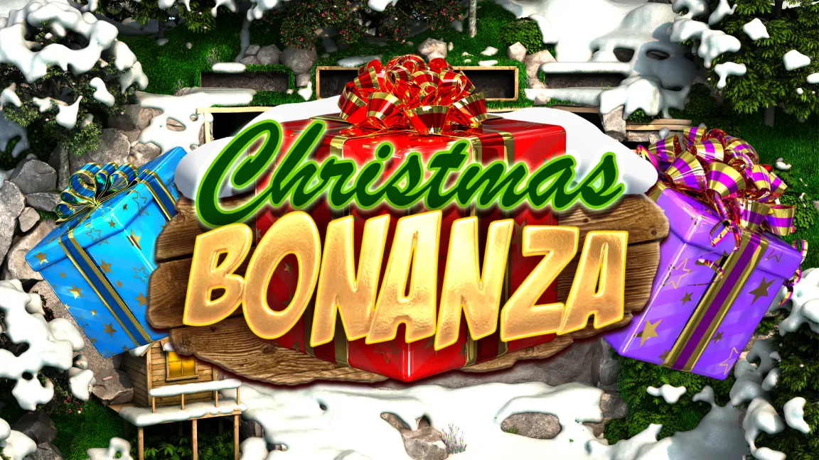 The promotional header for Christmas Bonanza, an online slot game on Betty.ca.