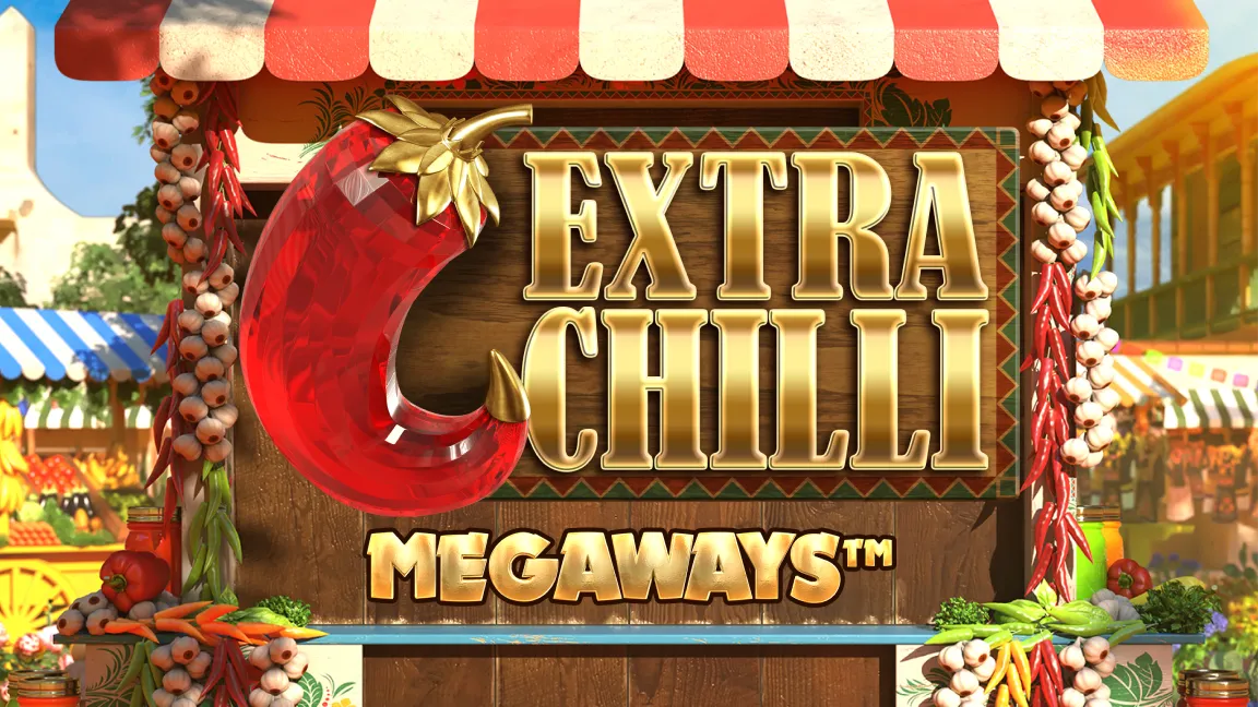 The promotional header for Extra Chilli Megaways, an online slot game on Betty.ca.