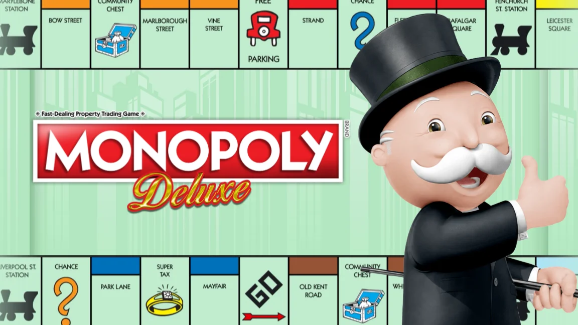 The promotional header for Monopoly Deluxe, an online slot game on Betty.ca.