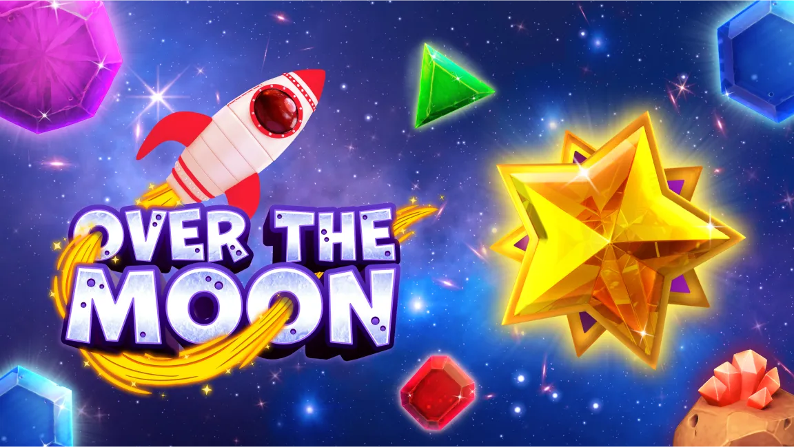 The promotional header for Over The Moon, an online slot game on Betty.ca.