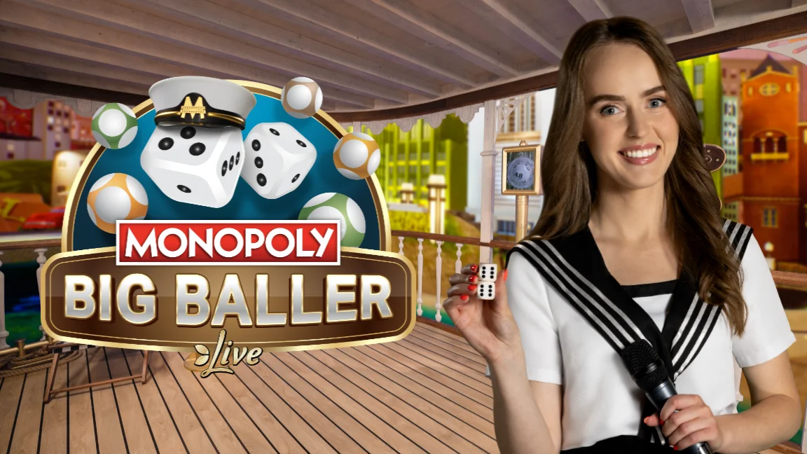 The promotional header for MONOPOLY Big Baller, an online slot game on Betty.ca.