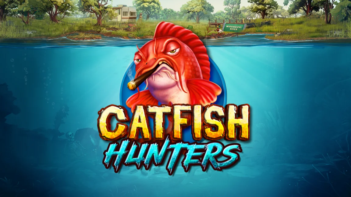 The promotional header for Catfish Hunters, an online slot game on Betty.ca.