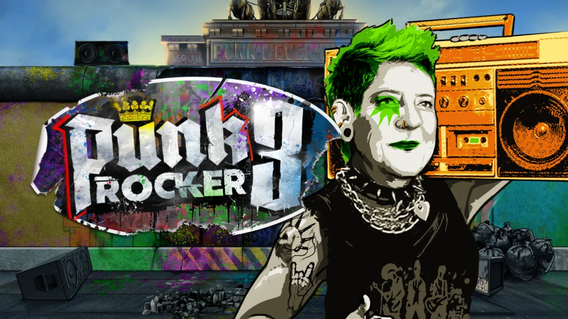 The promotional header for Punk Rocker 3, an online slot game on Betty.ca.