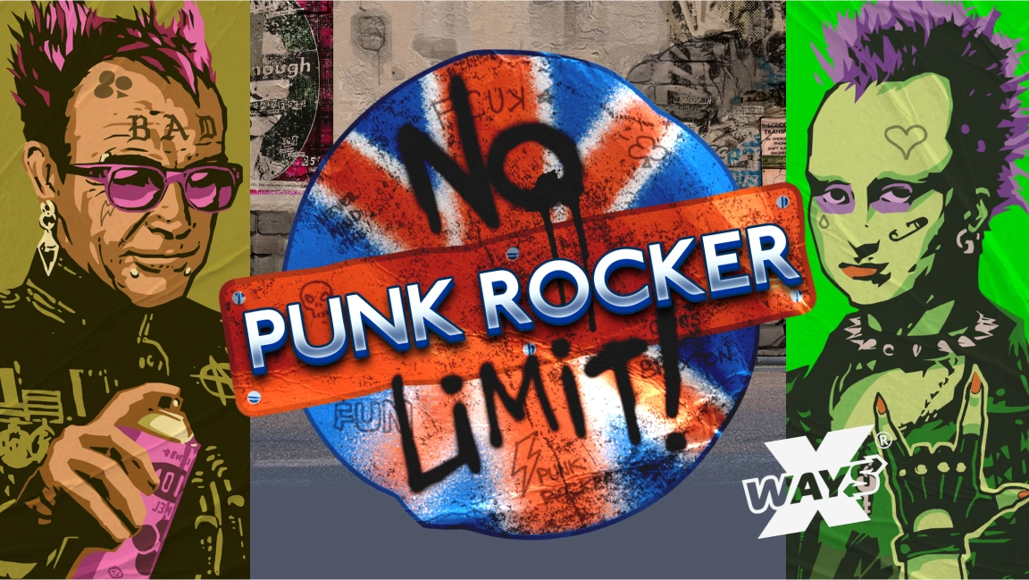 The promotional header for Punk Rocker, an online slot game on Betty.ca.