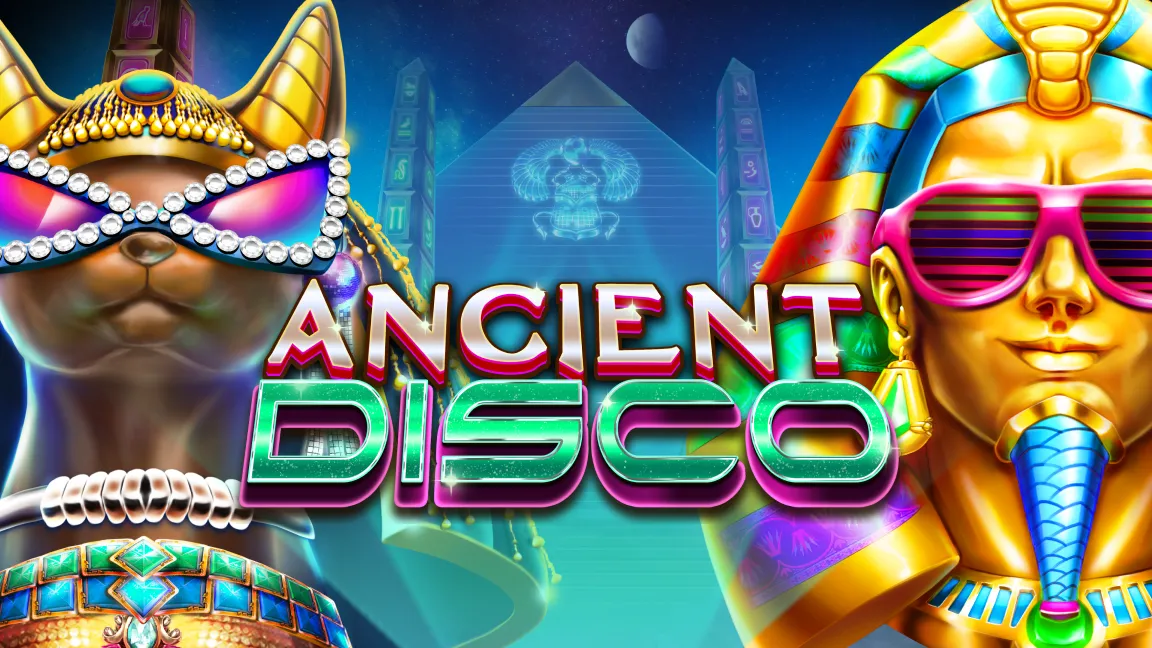 The promotional header for Ancient Disco, an online slot game on Betty.ca.
