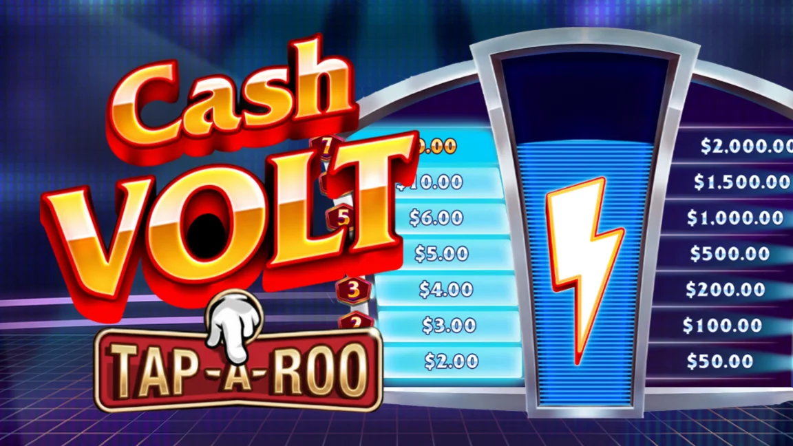The promotional header for Cash Volt Tap-A-Roo, an online slot game on Betty.ca.