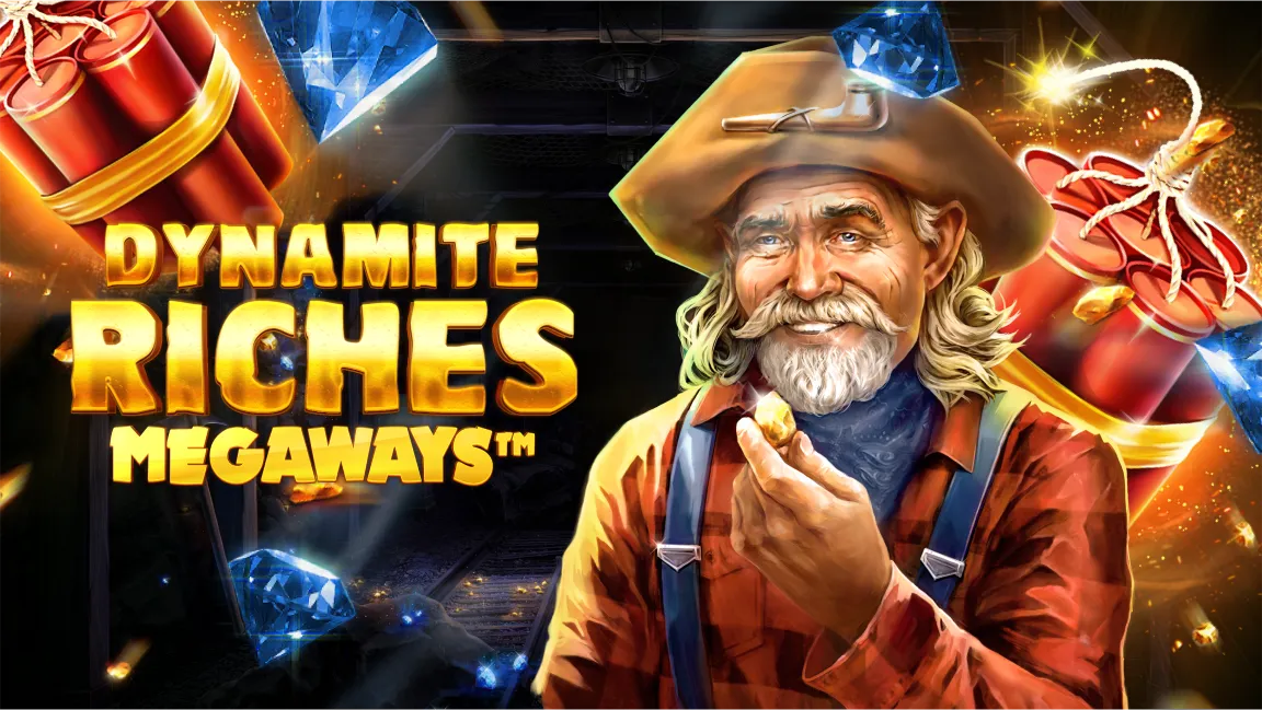 The promotional header for Dynamite Riches Megaways, an online slot game on Betty.ca.