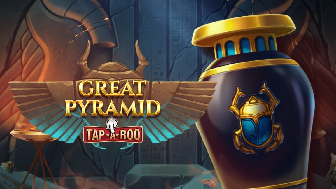 The promotional header for Great Pyramid Tap-A-Roo, an online slot game on Betty.ca.