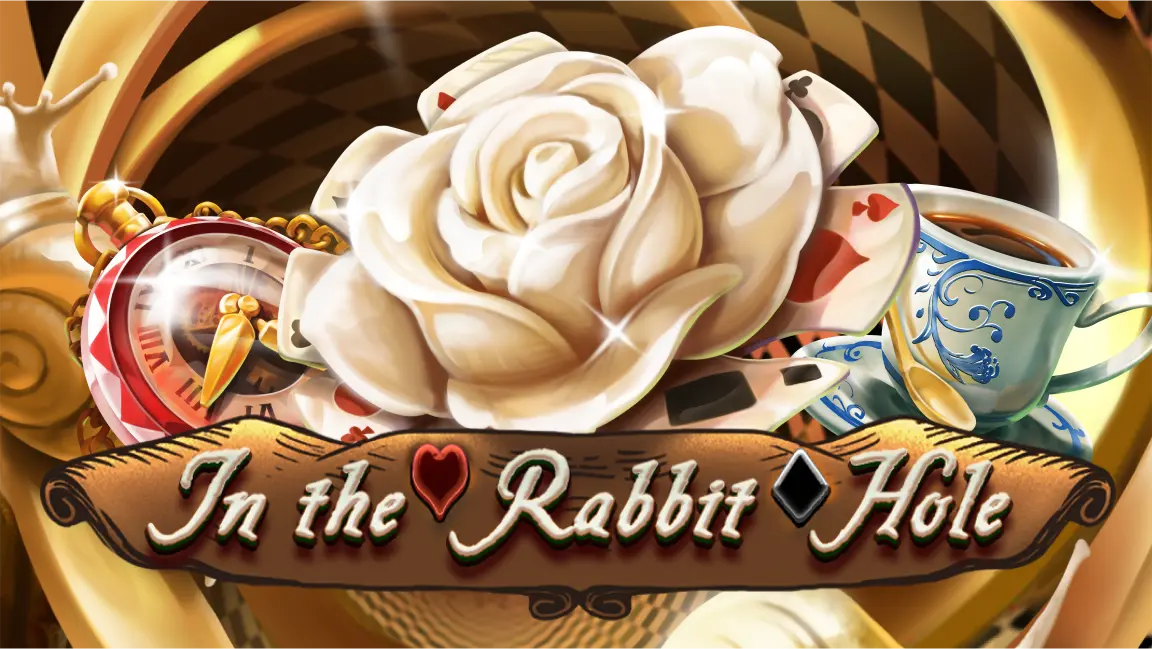 The promotional header for In the Rabbit Hole, an online slot game on Betty.ca.