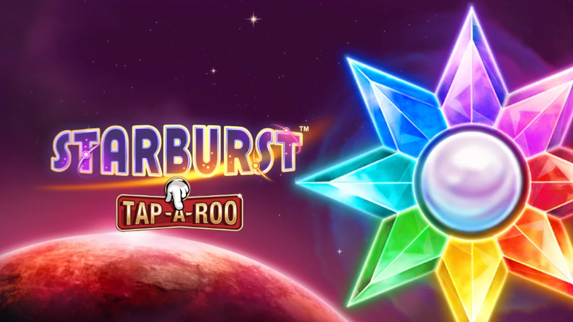 The promotional header for Starburst Tap-A-Roo, an online slot game on Betty.ca.