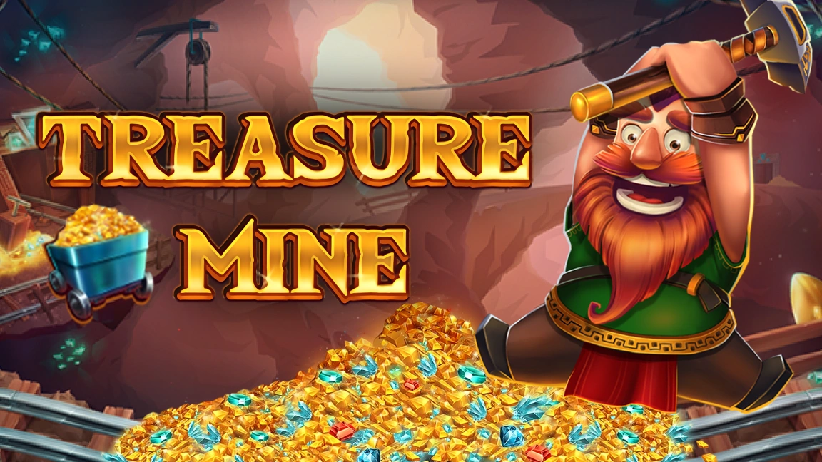 The promotional header for Treasure Mine, an online slot game on Betty.ca.