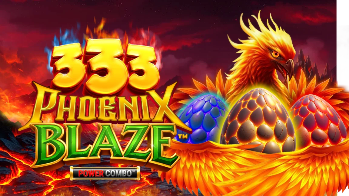 The promotional header for 333 Phoenix Blaze POWER COMBO™, an online slot game on Betty.ca.