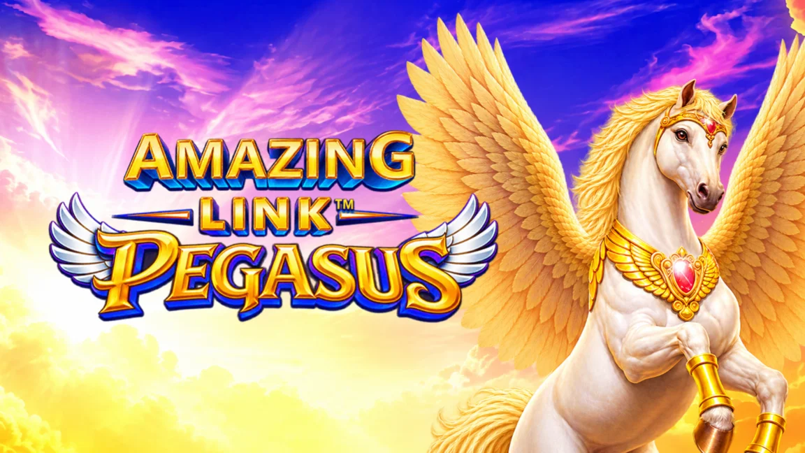The promotional header for Amazing Link™ Pegasus, an online slot game on Betty.ca.