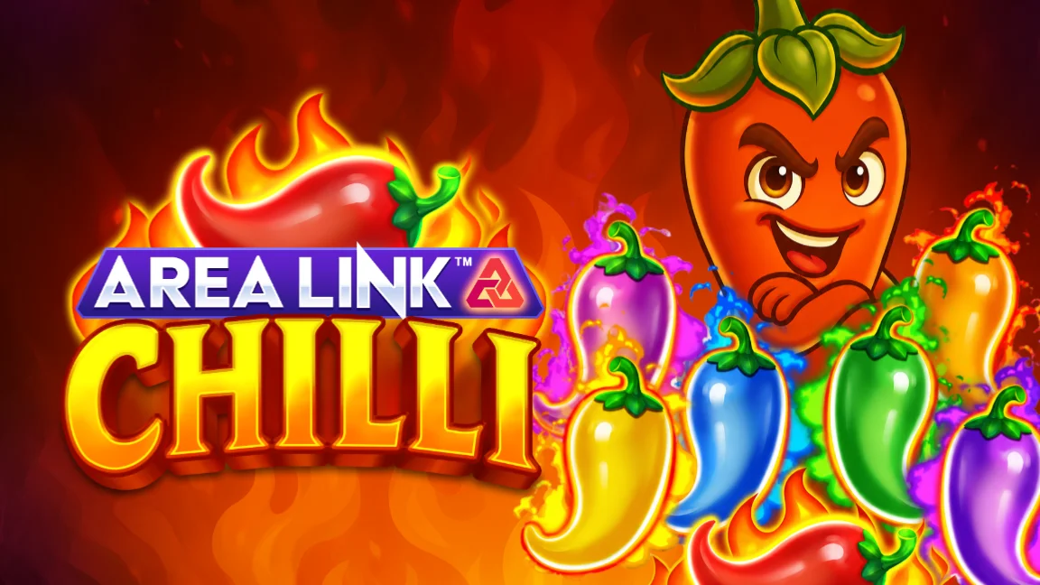The promotional header for Area Link™ Chilli, an online slot game on Betty.ca.