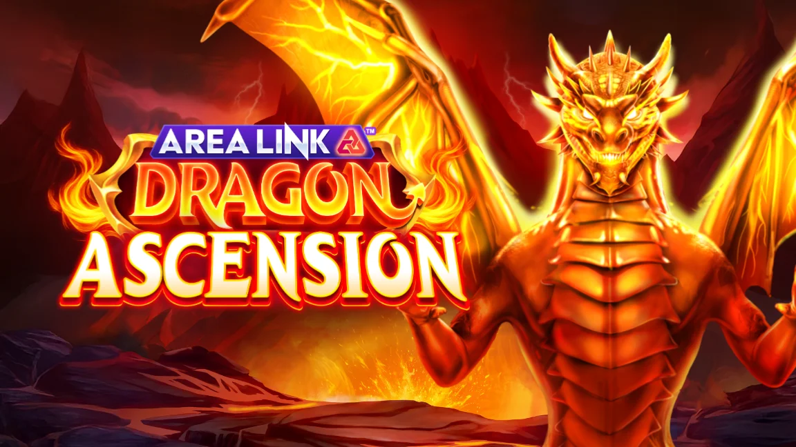 The promotional header for Area Link™ Dragon Ascension, an online slot game on Betty.ca.