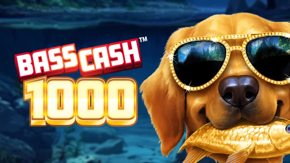 The promotional header for Bass Cash 1000™, an online slot game on Betty.ca.