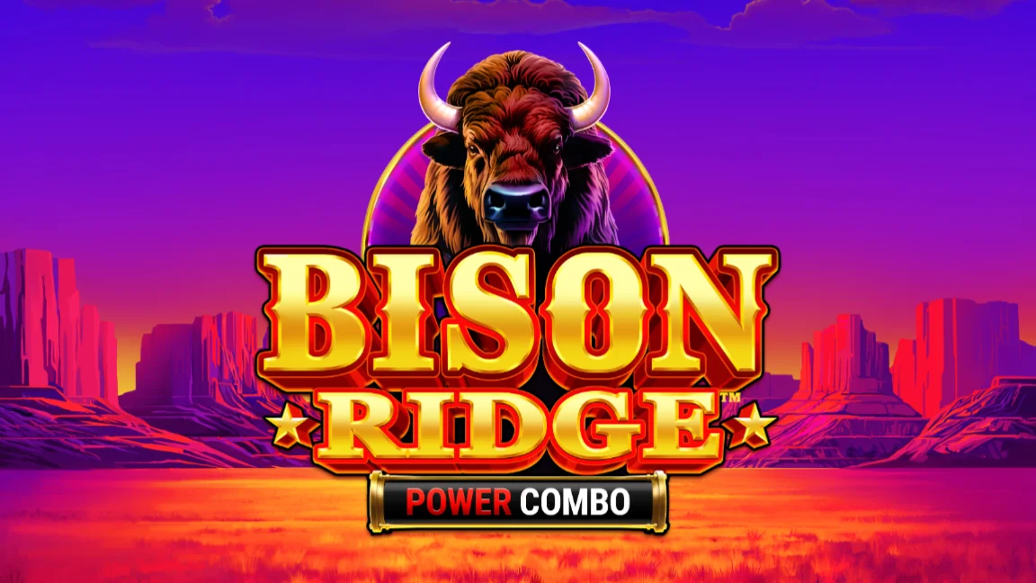 The promotional header for Bison Ridge Power Combo, an online slot game on Betty.ca.