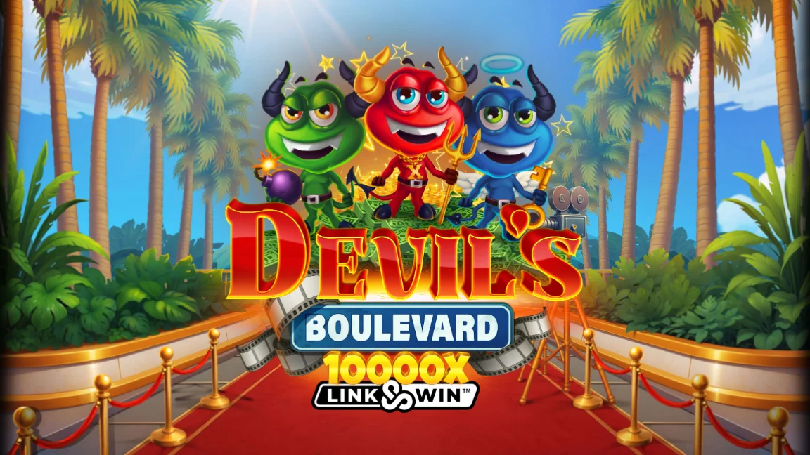 The promotional header for Devil's Boulevard Link&Win™, an online slot game on Betty.ca.