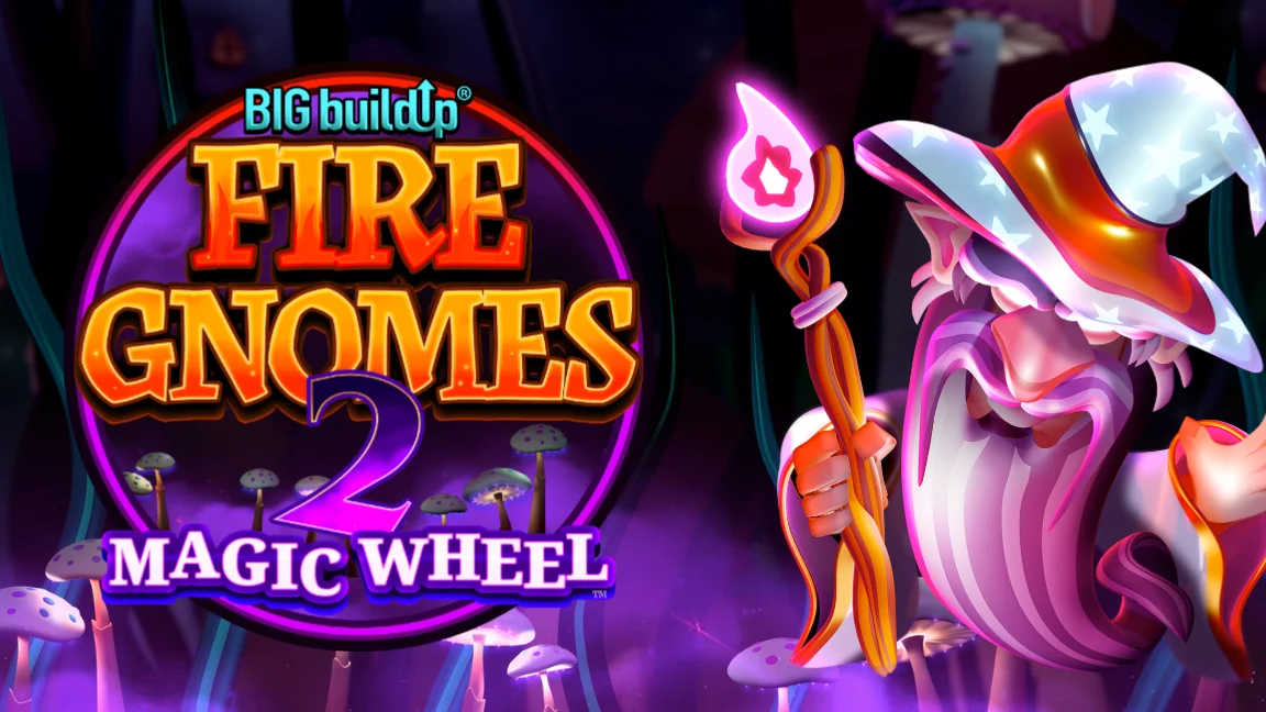 The promotional header for Fire Gnomes 2: Magic Wheel™, an online slot game on Betty.ca.