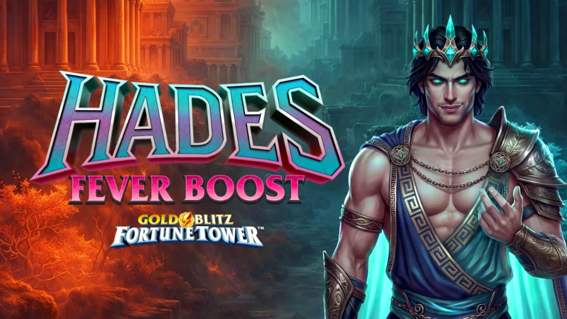 The promotional header for Hades Fever Boost Gold Blitz Fortune Tower™, an online slot game on Betty.ca.