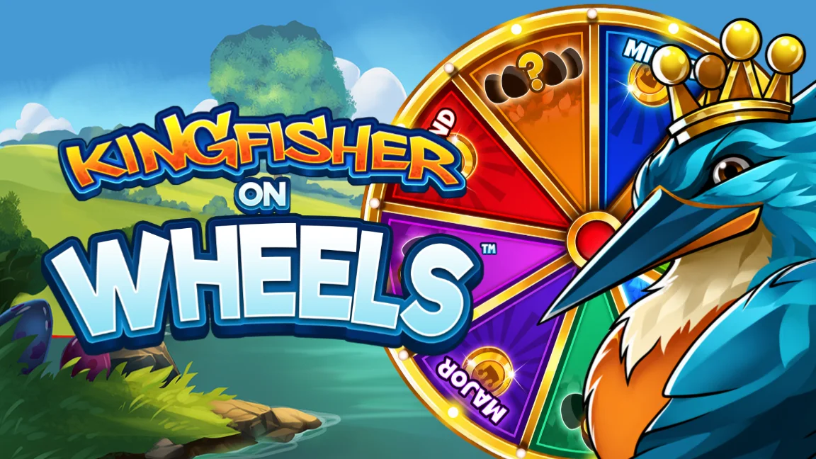 The promotional header for Kingfisher on Wheels™, an online slot game on Betty.ca.