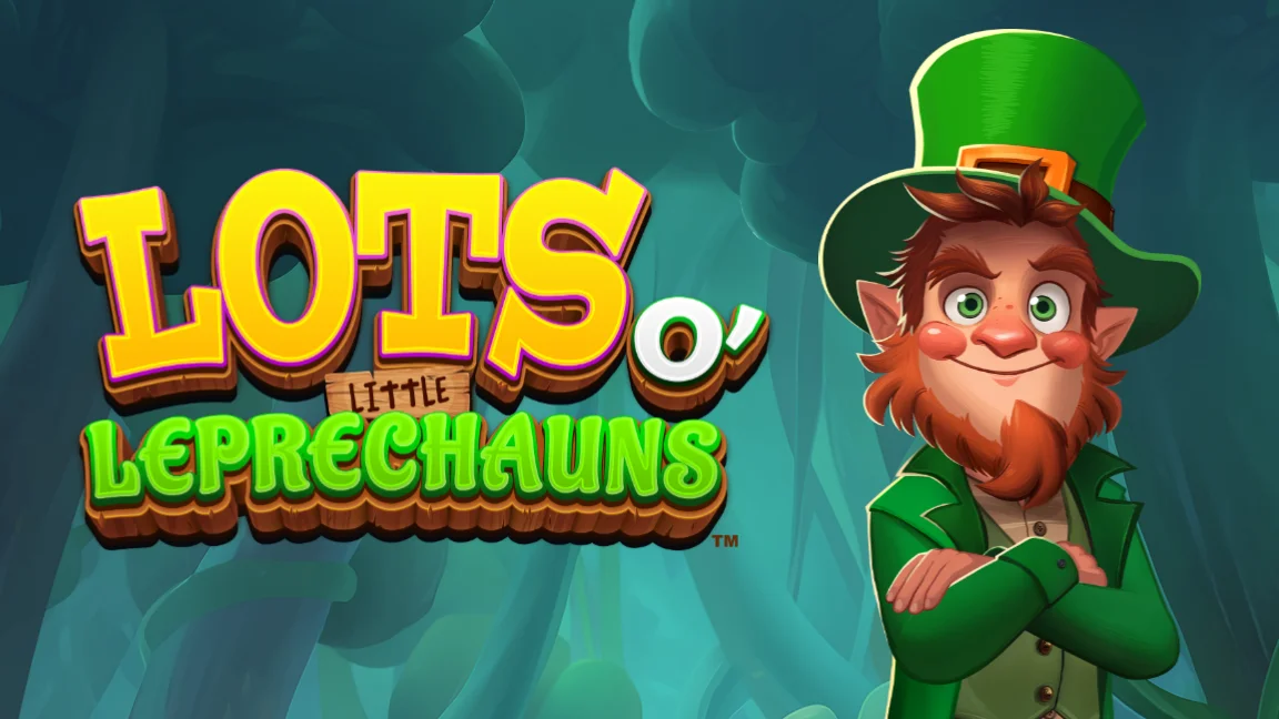 The promotional header for Lots O’ Little Leprechauns™, an online slot game on Betty.ca.