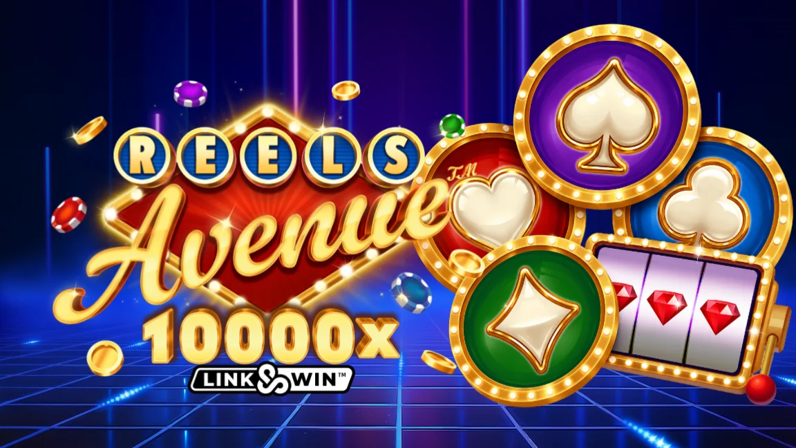 The promotional header for Reels Avenue Link&Win™, an online slot game on Betty.ca.