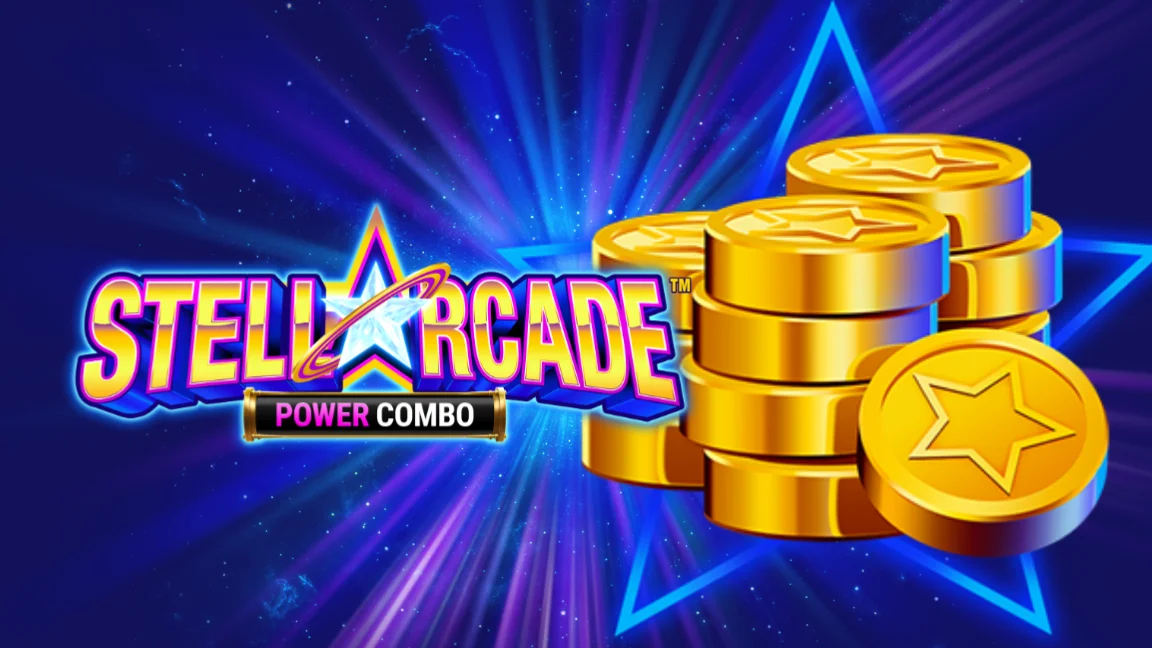The promotional header for Stellarcade Power Combo™, an online slot game on Betty.ca.
