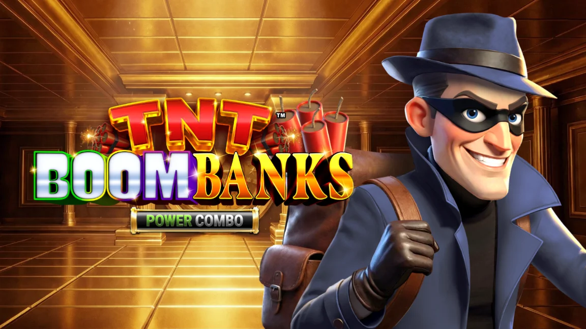 The promotional header for TNT Boom Banks Power Combo™, an online slot game on Betty.ca.