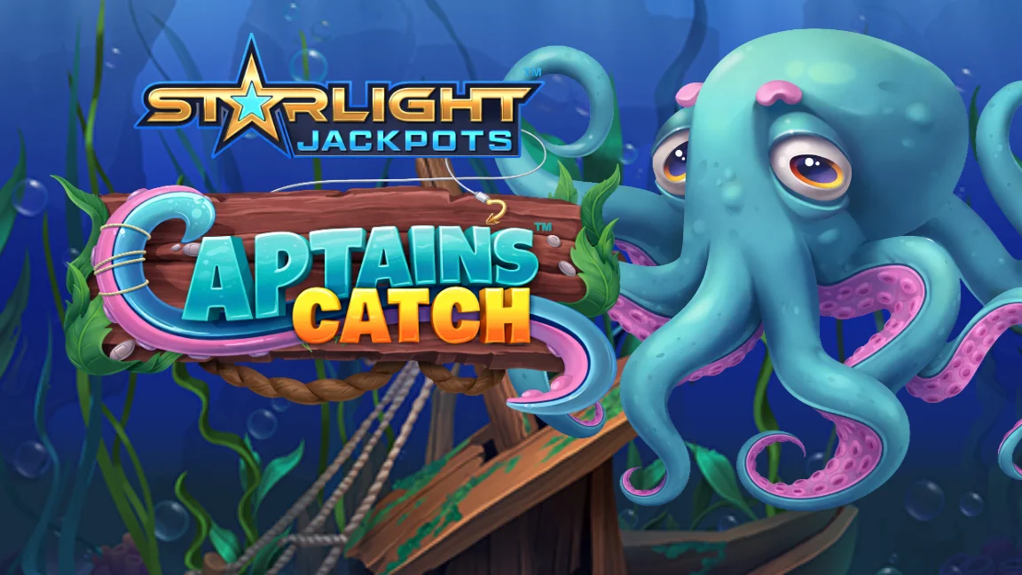 The promotional header for Starlight Jackpots™ - Captain's Catch™, an online slot game on Betty.ca.