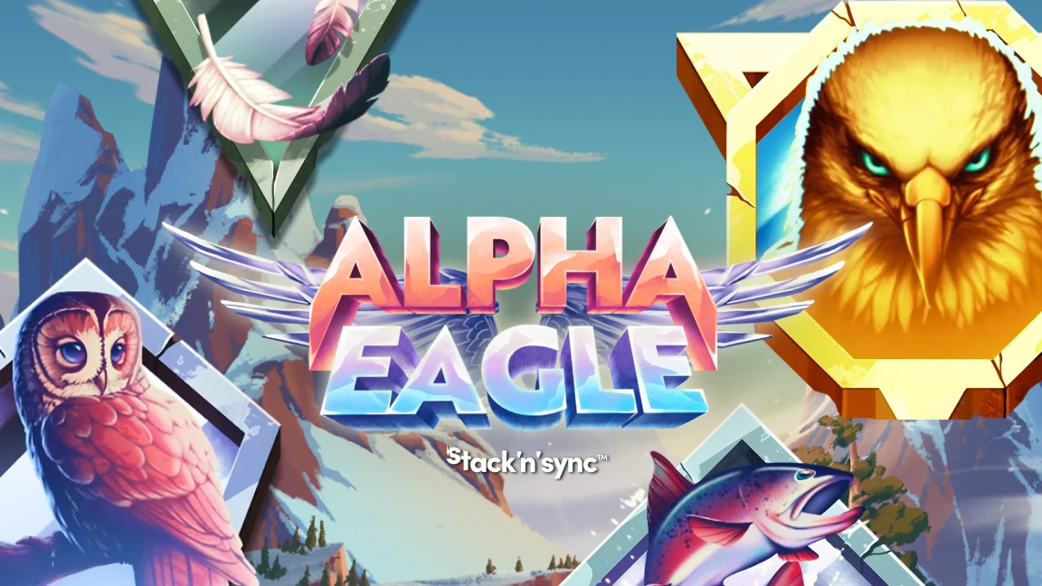 The promotional header for Alpha Eagle, an online slot game on Betty.ca.