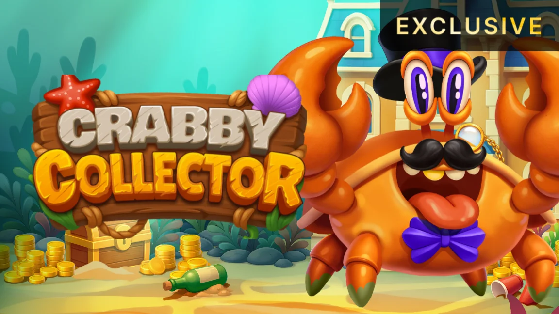 The promotional header for Crabby Collector, an online slot game on Betty.ca.