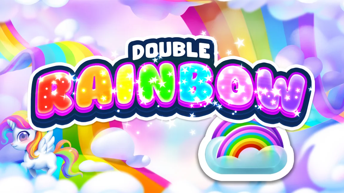 The promotional header for Double Rainbow, an online slot game on Betty.ca.