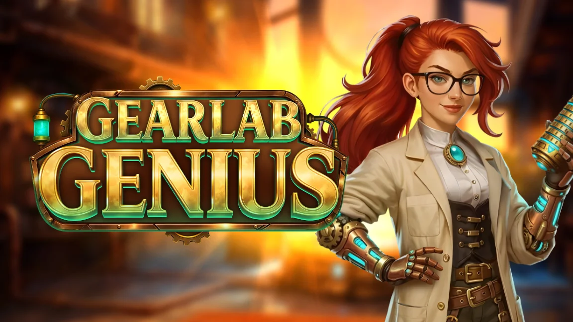 The promotional header for Gearlab Genius, an online slot game on Betty.ca.