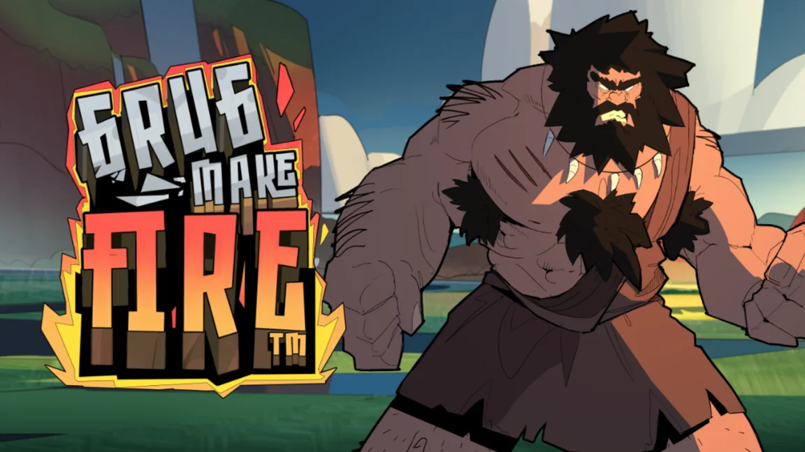 The promotional header for Grug Make Fire, an online slot game on Betty.ca.