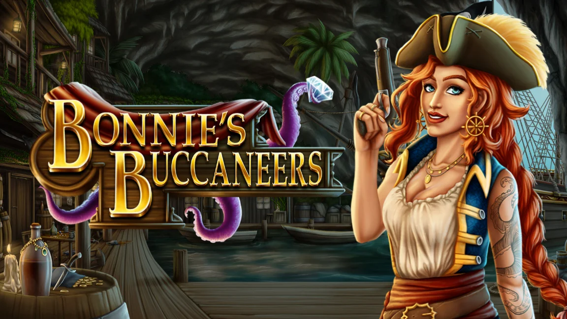 The promotional header for Bonnie's Buccaneers, an online slot game on Betty.ca.