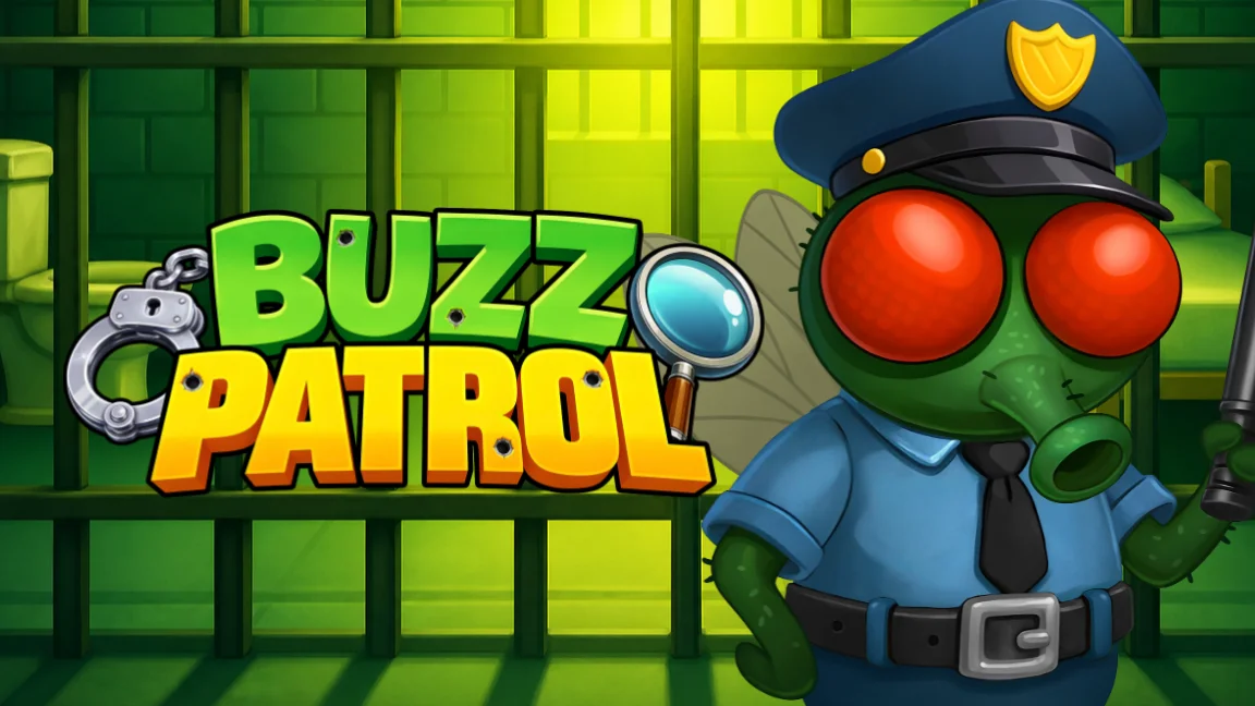 The promotional header for Buzz Patrol, an online slot game on Betty.ca.
