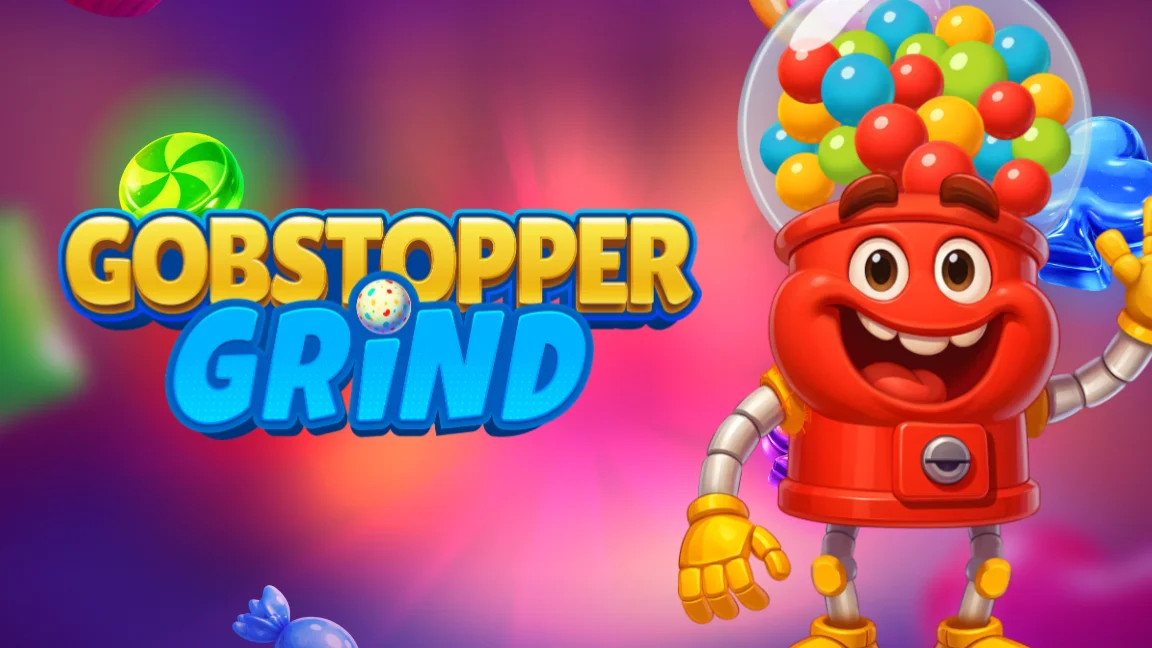 The promotional header for Gobstopper Grind, an online slot game on Betty.ca.