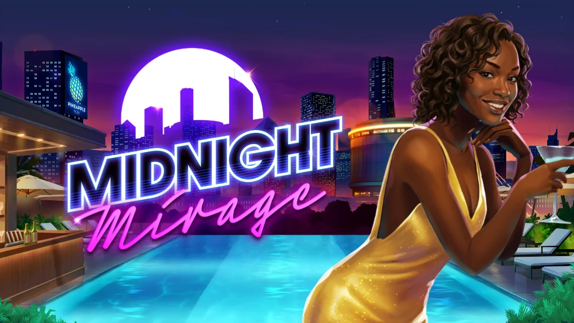 The promotional header for Midnight Mirage, an online slot game on Betty.ca.