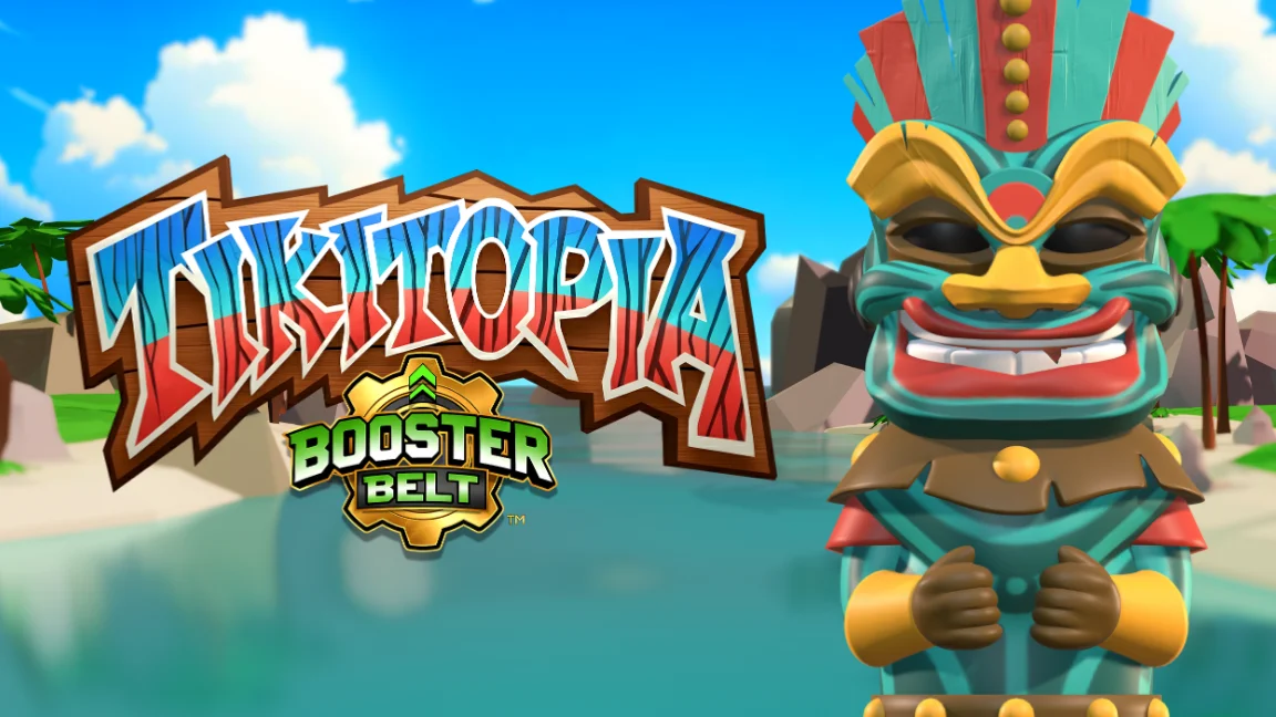 The promotional header for Tikitopia BoosterBelt™, an online slot game on Betty.ca.