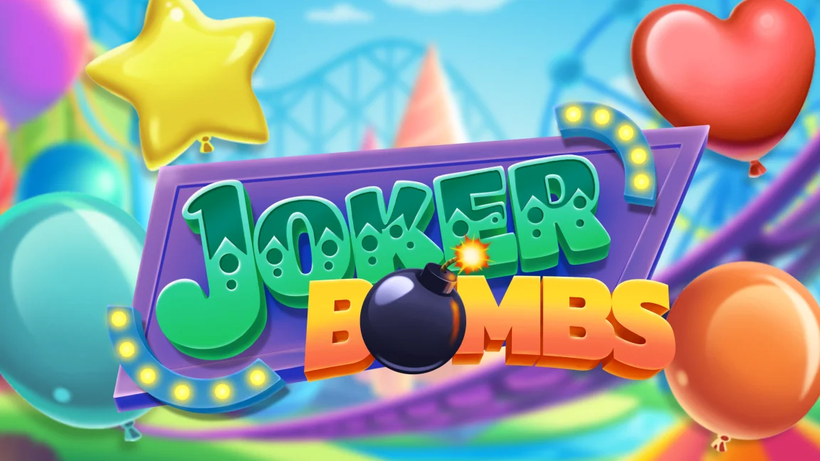 The promotional header for Joker Bombs, an online slot game on Betty.ca.
