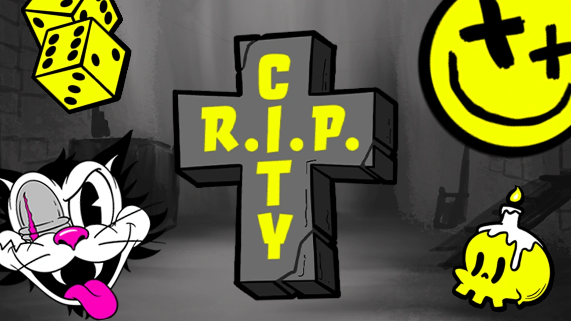 The promotional header for RIP City, an online slot game on Betty.ca.