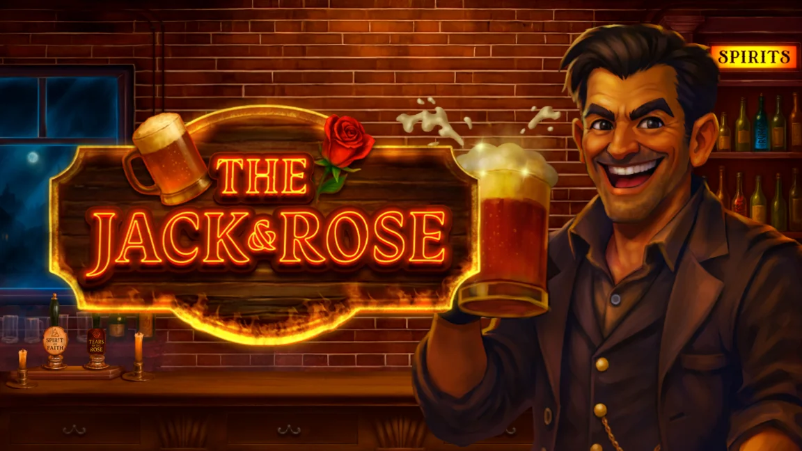 The promotional header for The Jack and Rose, an online slot game on Betty.ca.