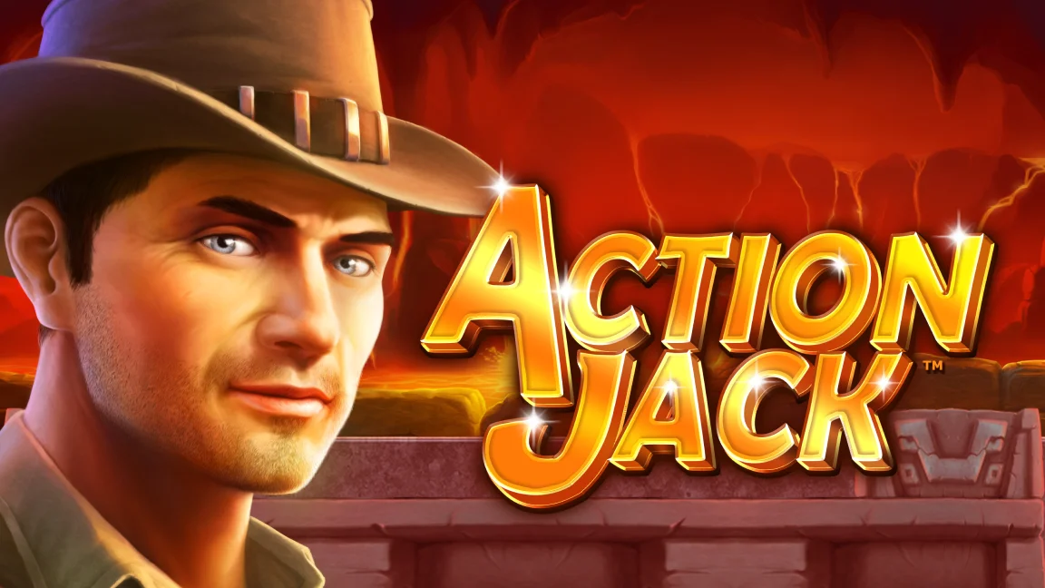 The promotional header for Action Jack, an online slot game on Betty.ca.