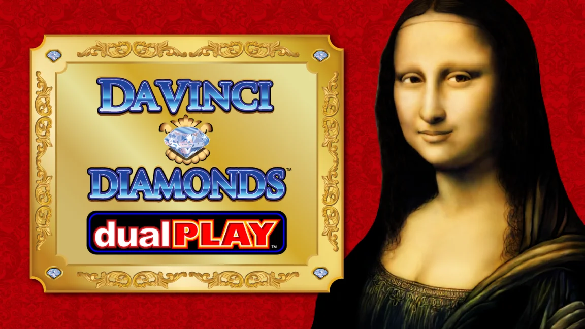The promotional header for Da Vinci Diamonds Dual Play, an online slot game on Betty.ca.