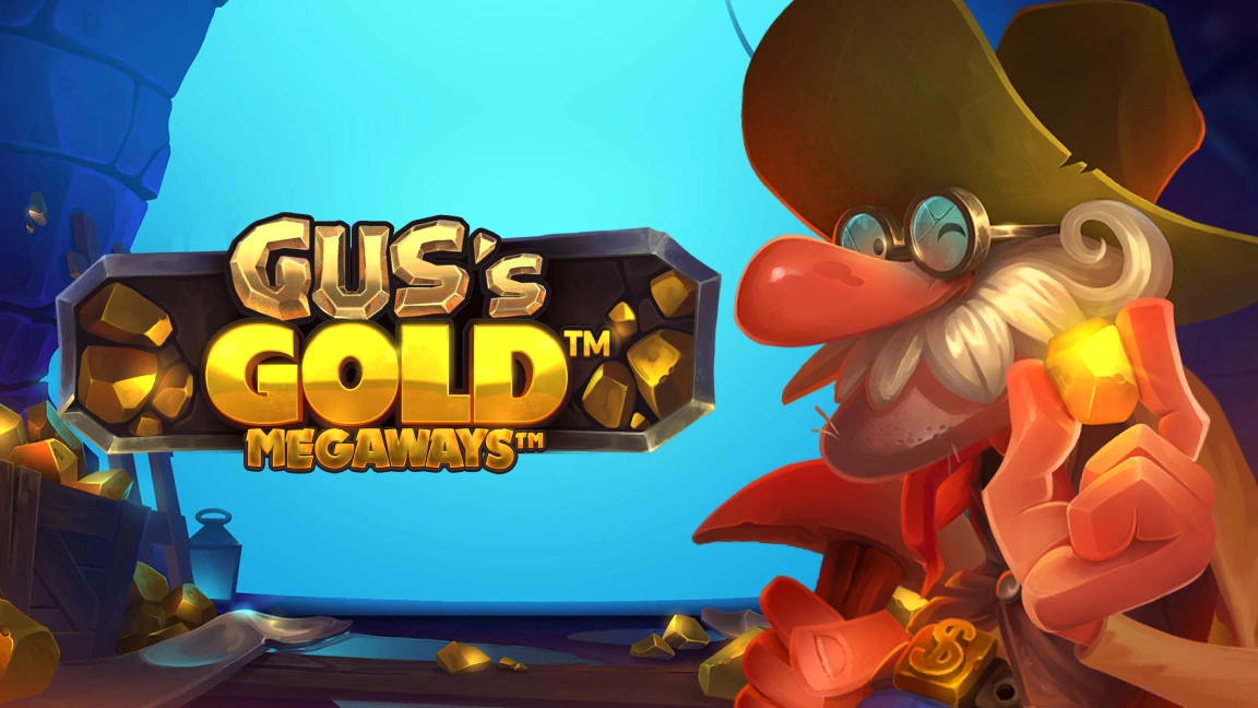 The promotional header for Gus's Gold Megaways, an online slot game on Betty.ca.