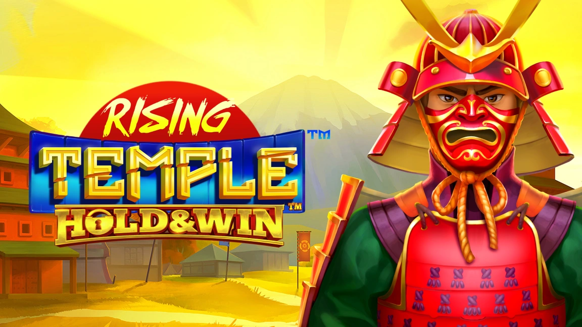 The promotional header for Rising Temple: Hold & Win, an online slot game on Betty.ca.