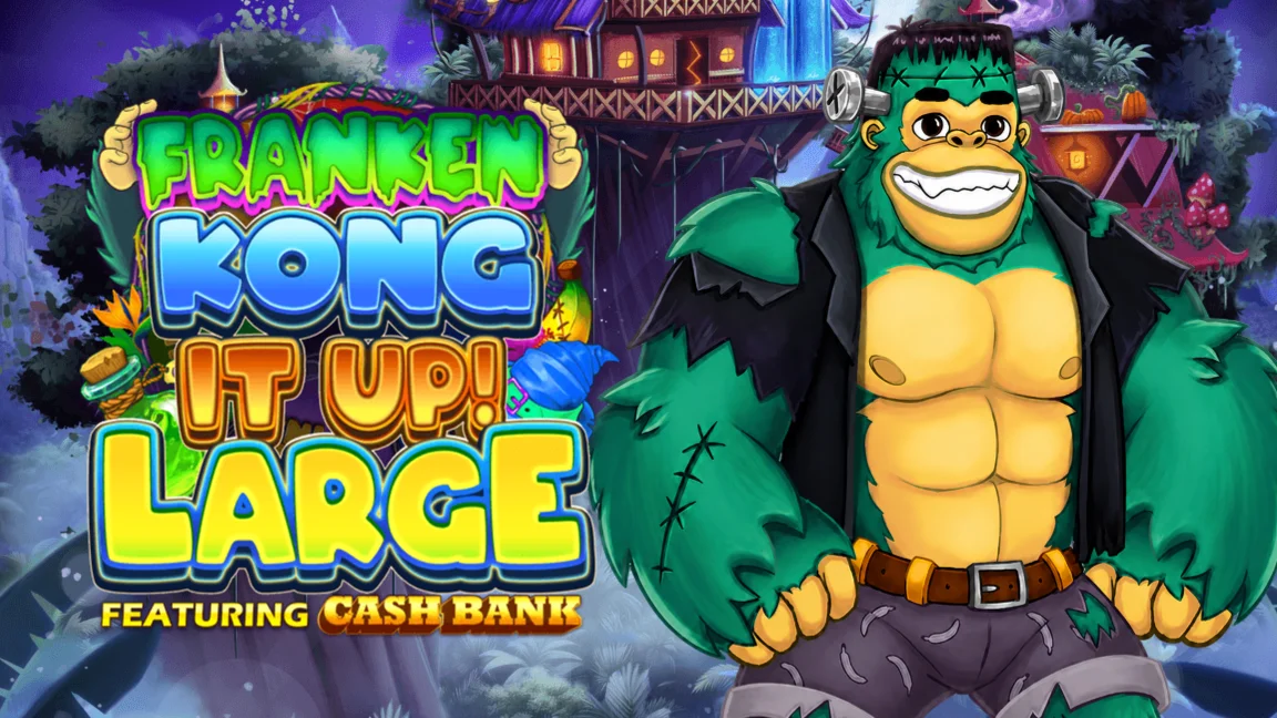 The promotional header for Franken Kong It Up! Large, an online slot game on Betty.ca.